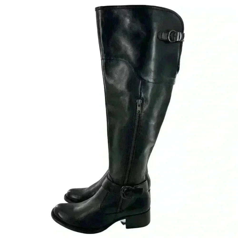 Born womens over the knee boots size 7.5 38.5 black leather Insulated